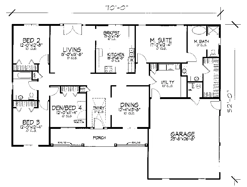 Traditional House Plan First Floor - Summerspring Country Ranch Home 072D-0931 - Shop House Plans and More