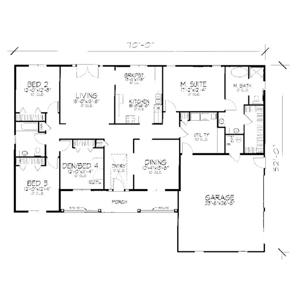 Ranch House Plan First Floor - Summerspring Country Ranch Home 072D-0931 - Shop House Plans and More