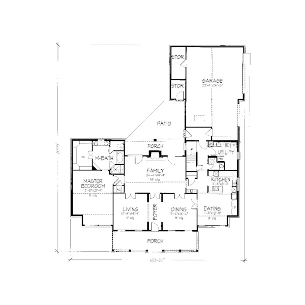 Country House Plan First Floor - Merrill Mill Ranch Home 072D-0932 - Shop House Plans and More