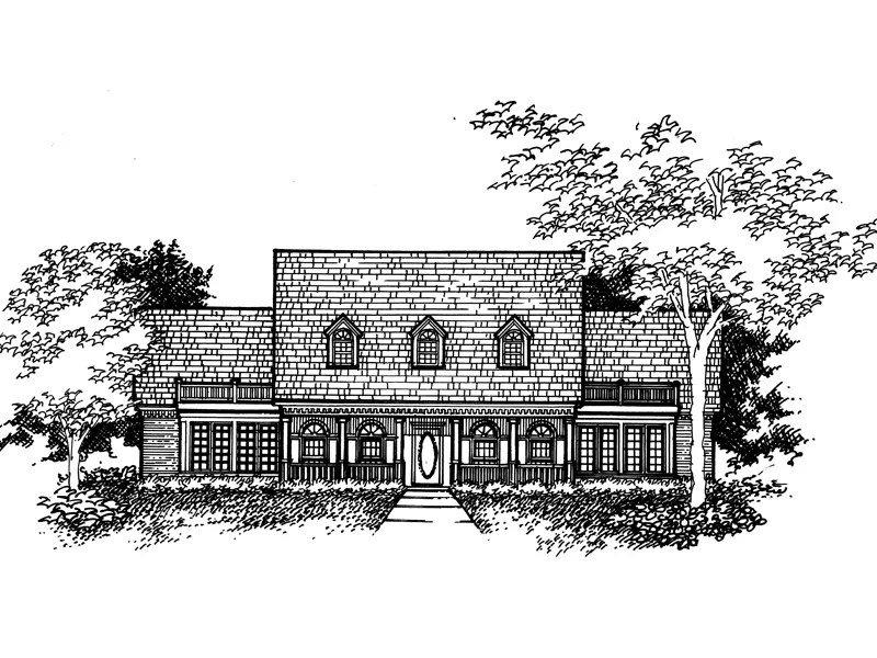 Southern Plantation House Plan Front of Home - Merrill Mill Ranch Home 072D-0932 - Shop House Plans and More
