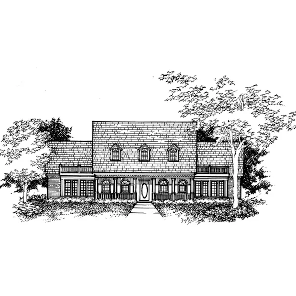 Country House Plan Front of Home - Merrill Mill Ranch Home 072D-0932 - Shop House Plans and More