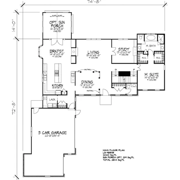 Traditional House Plan First Floor - Wellbourne Country Home 072D-0935 - Shop House Plans and More