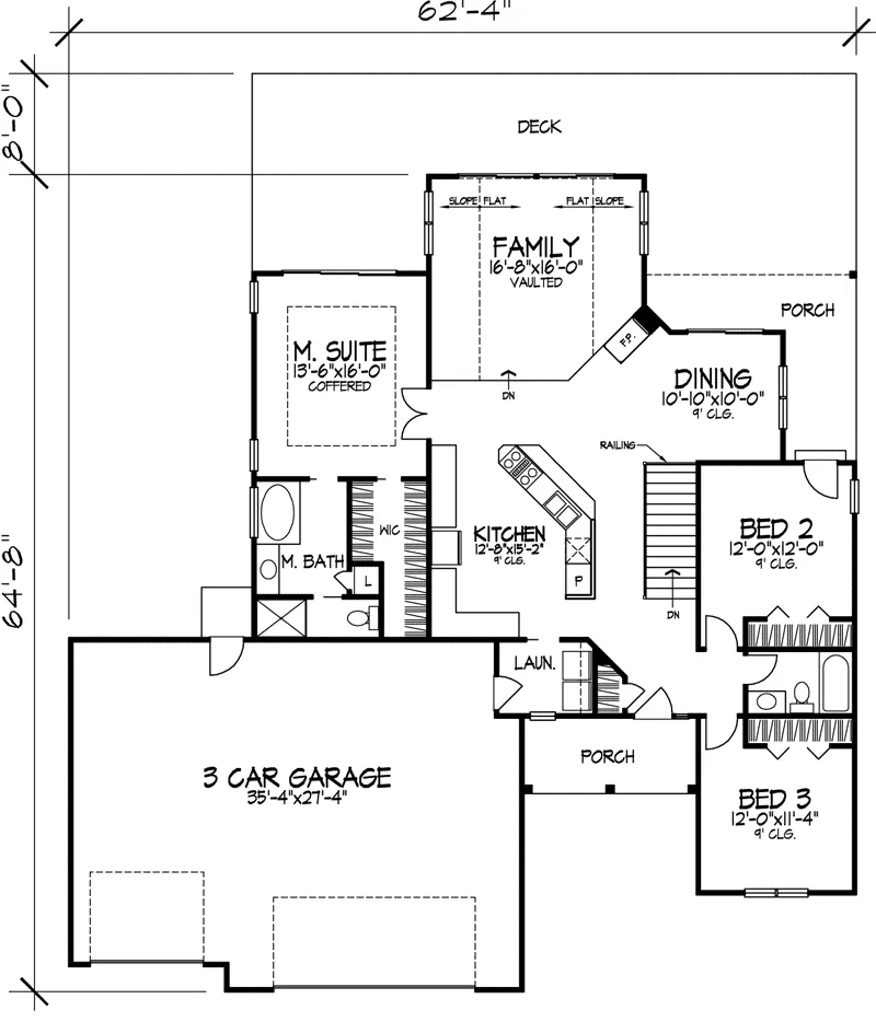 Traditional House Plan First Floor - Lombardy Ranch Home 072D-0936 - Shop House Plans and More