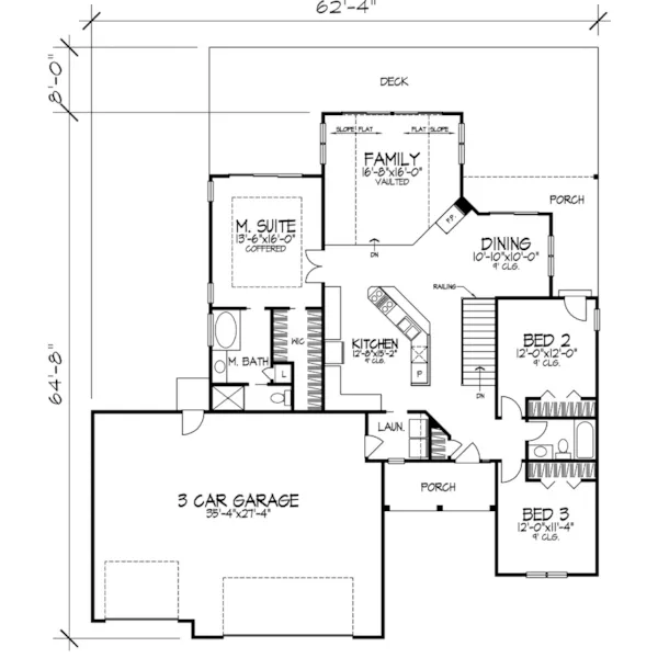 Ranch House Plan First Floor - Lombardy Ranch Home 072D-0936 - Shop House Plans and More