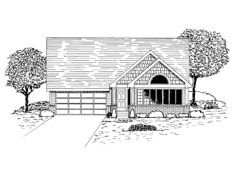 Ranch House Plan Front of Home - Rockcreek Ranch Home 072D-0937 - Shop House Plans and More