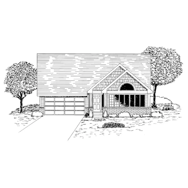 Ranch House Plan Front of Home - Rockcreek Ranch Home 072D-0937 - Shop House Plans and More