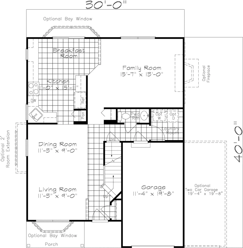 Southern House Plan First Floor - Kerwin Country Home 072D-0939 - Search House Plans and More