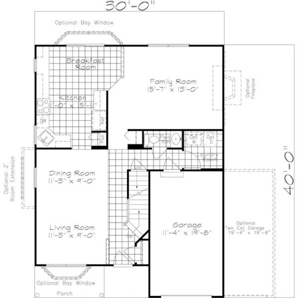 Country House Plan First Floor - Kerwin Country Home 072D-0939 - Search House Plans and More