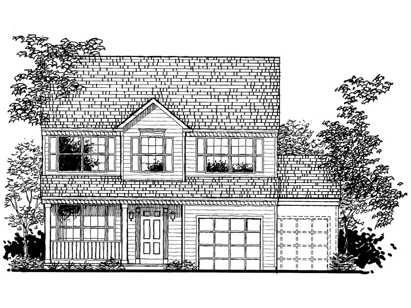 Traditional House Plan Front of Home - Kerwin Country Home 072D-0939 - Search House Plans and More