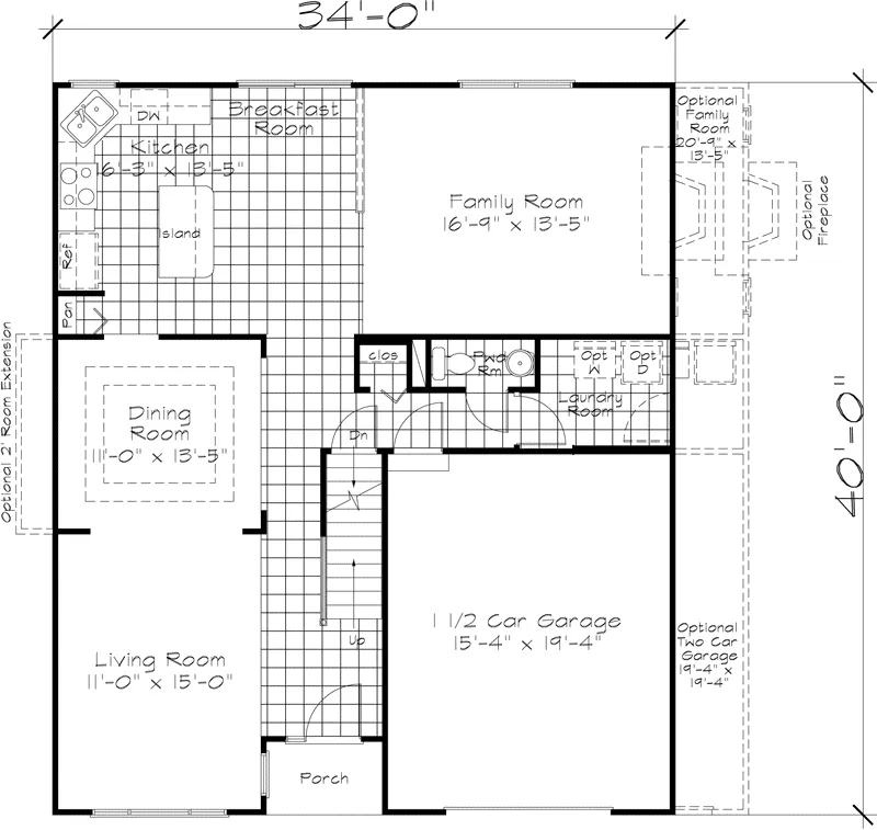 Traditional House Plan First Floor - Grove Creek Southern Home 072D-0940 - Search House Plans and More