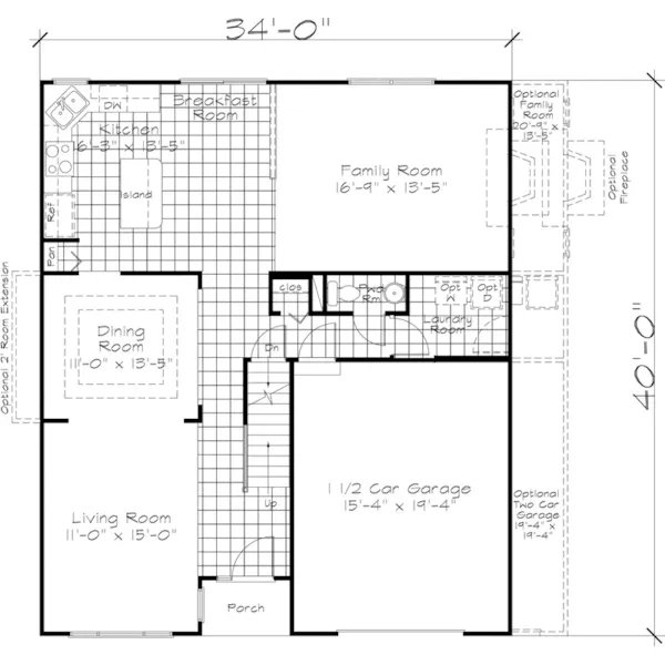 Southern House Plan First Floor - Grove Creek Southern Home 072D-0940 - Search House Plans and More