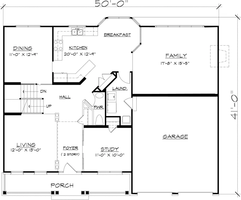 Colonial House Plan First Floor - Anson Country Colonial Home 072D-0942 - Search House Plans and More