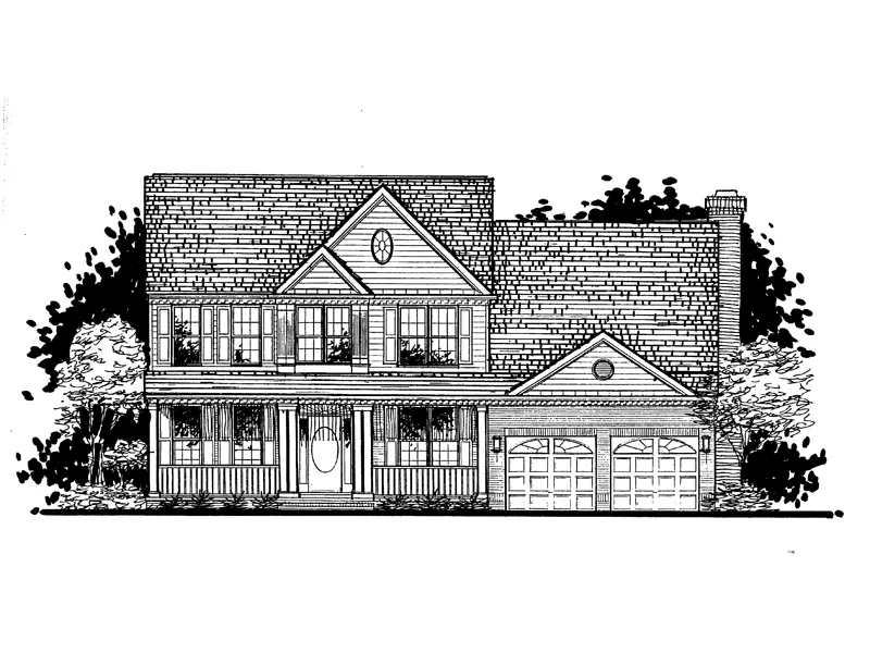 Colonial House Plan Front of Home - Anson Country Colonial Home 072D-0942 - Search House Plans and More