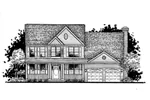Colonial House Plan Front of Home - Anson Country Colonial Home 072D-0942 - Search House Plans and More