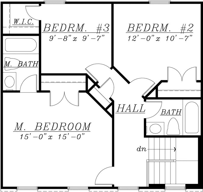 Georgian House Plan Second Floor - Caverna Narrow Lot Home 072D-0943 - Search House Plans and More
