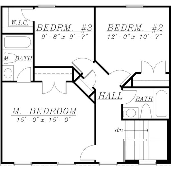 Georgian House Plan Second Floor - Caverna Narrow Lot Home 072D-0943 - Search House Plans and More