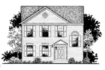 Georgian House Plan Front of Home - Caverna Narrow Lot Home 072D-0943 - Search House Plans and More