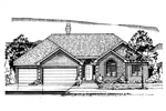 Traditional House Plan Front of Home - Cunningham Creek Ranch Home 072D-0947 - Search House Plans and More