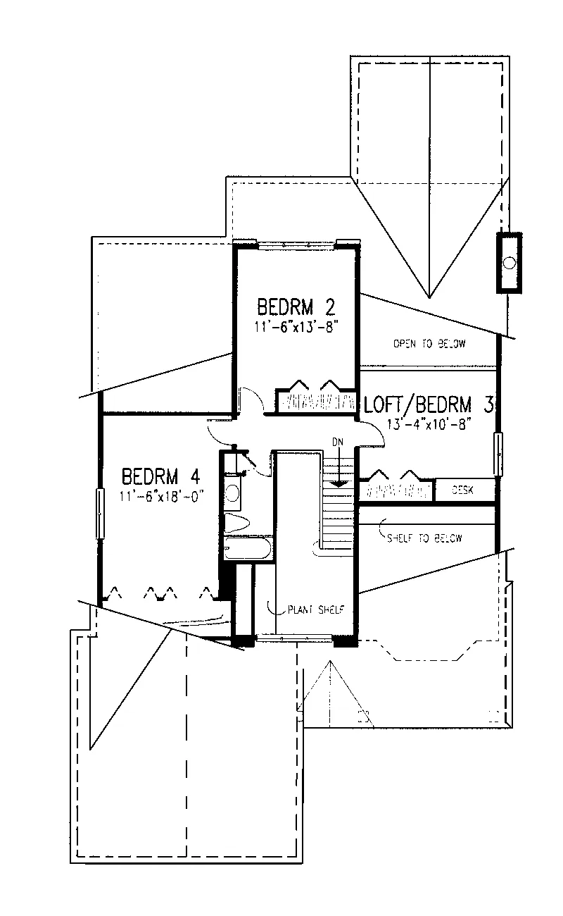Arts & Crafts House Plan Second Floor - Upton Park Craftsman Home 072D-0948 - Shop House Plans and More