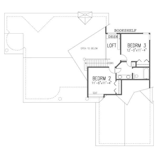 Shingle House Plan Second Floor - Pattonwood Country Home 072D-0951 - Shop House Plans and More