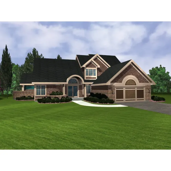 Shingle House Plan Front of Home - Pattonwood Country Home 072D-0951 - Shop House Plans and More