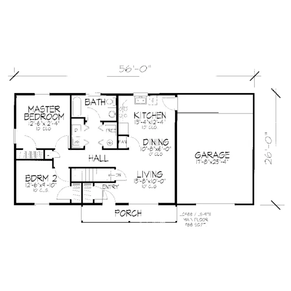 Ranch House Plan First Floor - Corridon Ranch Home 072D-0955 - Search House Plans and More