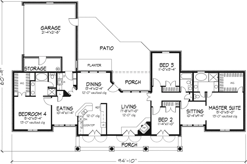 Lowcountry House Plan First Floor - Donaldson Point Southern Home 072D-0956 - Search House Plans and More