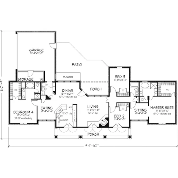 Lowcountry House Plan First Floor - Donaldson Point Southern Home 072D-0956 - Search House Plans and More