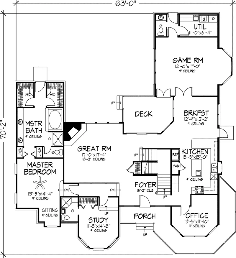 Country House Plan First Floor - Elijah Manor Country Home 072D-0957 - Search House Plans and More