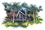 Traditional House Plan Front of Home - Ellens Way A-Frame Home 072D-0958 - Search House Plans and More