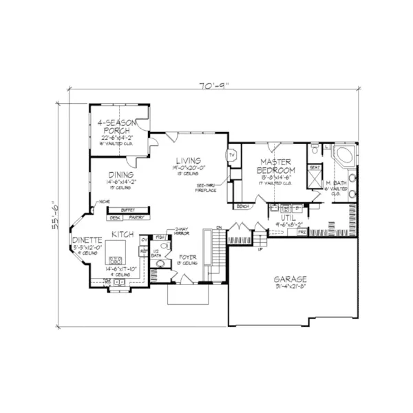 Florida House Plan Second Floor - Randi Contemporary Ranch Home 072D-0961 - Shop House Plans and More