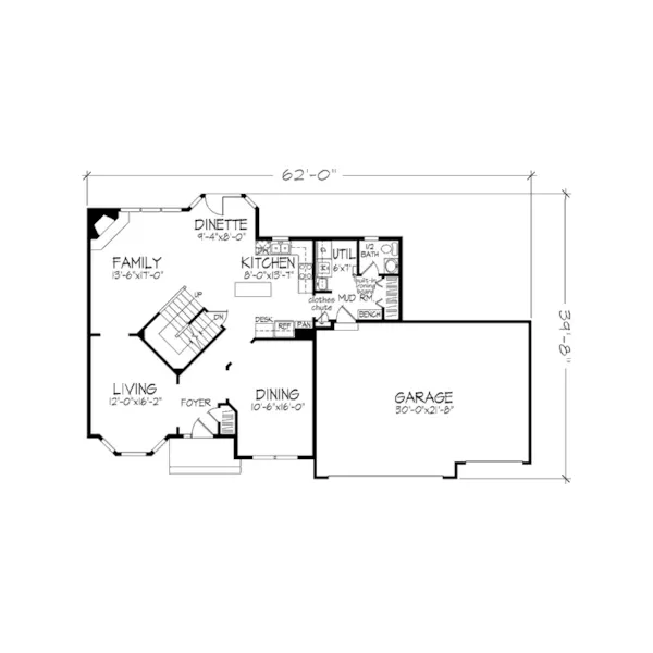 Southern House Plan First Floor - Amberwood Traditional Home 072D-0964 - Search House Plans and More