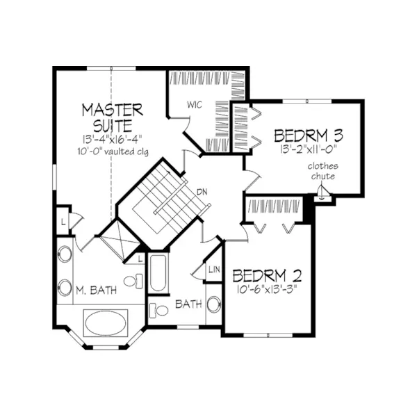 Southern House Plan Second Floor - Amberwood Traditional Home 072D-0964 - Search House Plans and More