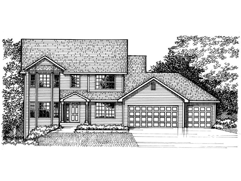 Traditional House Plan Front of Home - Amberwood Traditional Home 072D-0964 - Search House Plans and More
