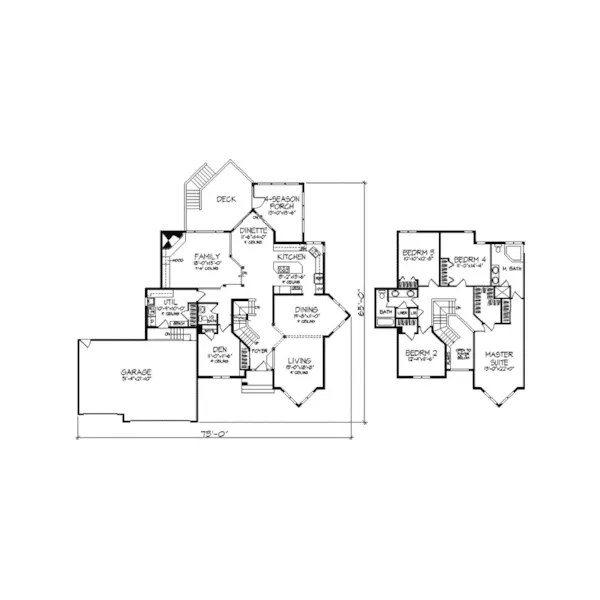 Contemporary House Plan Second Floor - Homer Contemporary Home 072D-0965 - Search House Plans and More