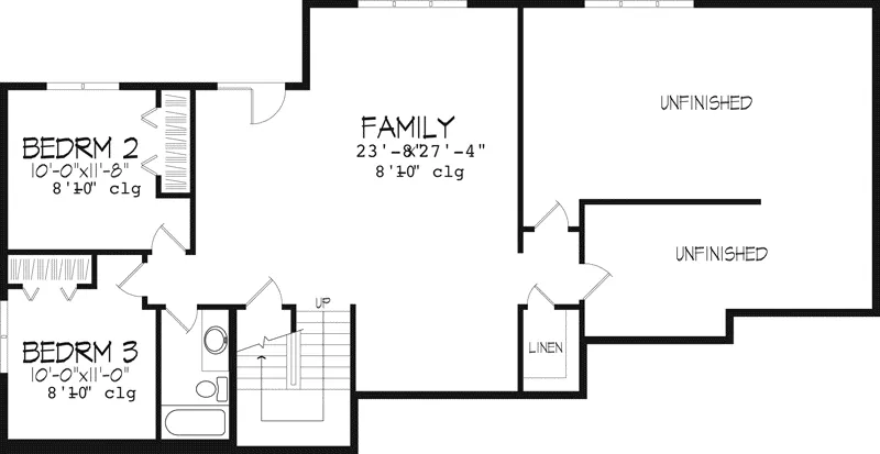 European House Plan Lower Level Floor - Donaby Creek Sunbelt Home 072D-0966 - Search House Plans and More