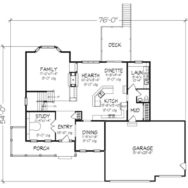 Farmhouse Plan First Floor - Bucksport Southern Home 072D-0967 - Search House Plans and More