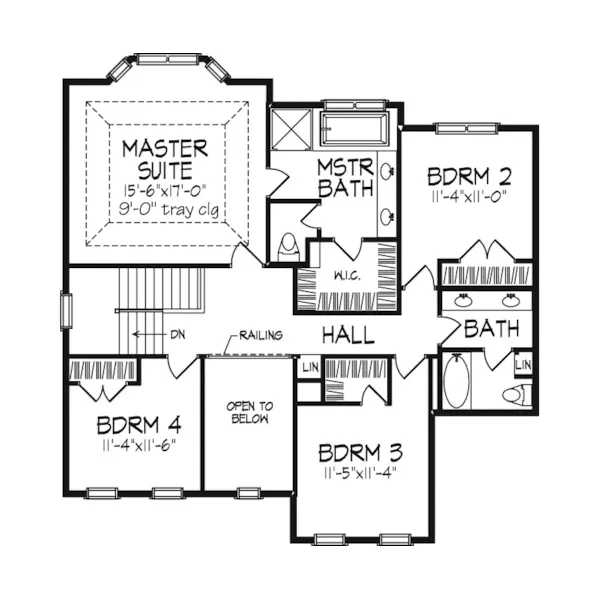 Farmhouse Plan Second Floor - Bucksport Southern Home 072D-0967 - Search House Plans and More