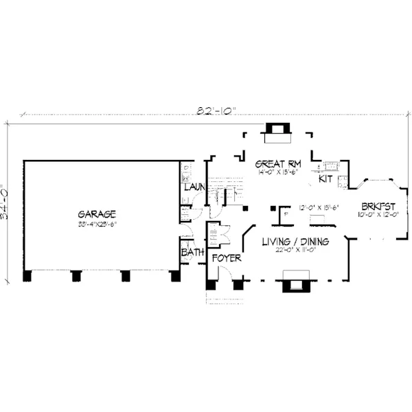 Santa Fe House Plan First Floor - Fond du Lac European Home 072D-0983 - Search House Plans and More