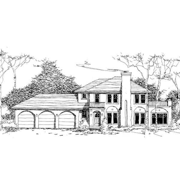 Santa Fe House Plan Front of Home - Fond du Lac European Home 072D-0983 - Search House Plans and More