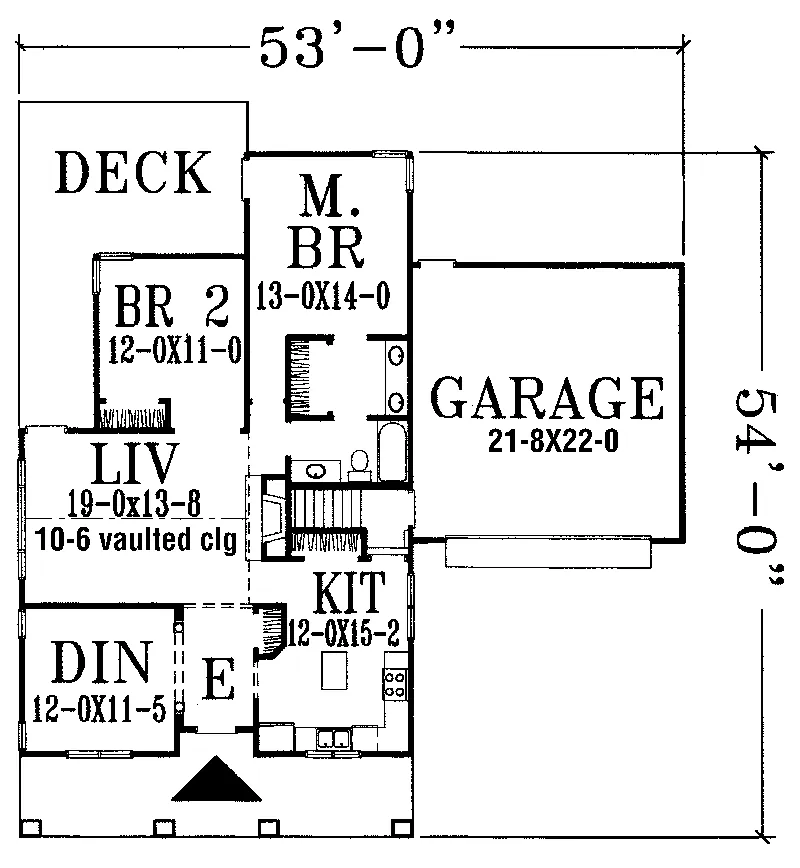 Bungalow House Plan First Floor - Edana Bungalow Home 072D-0988 - Search House Plans and More