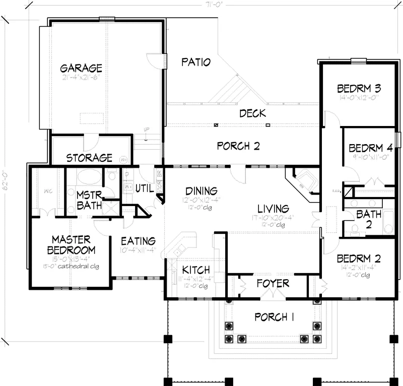 European House Plan First Floor - Antonio Pier Sunbelt Home 072D-0991 - Search House Plans and More