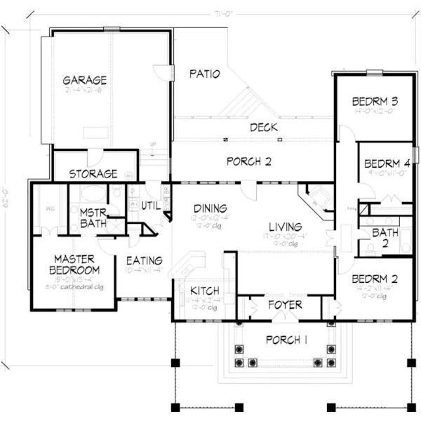 Traditional House Plan First Floor - Antonio Pier Sunbelt Home 072D-0991 - Search House Plans and More