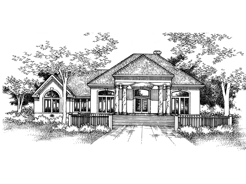 European House Plan Front of Home - Antonio Pier Sunbelt Home 072D-0991 - Search House Plans and More