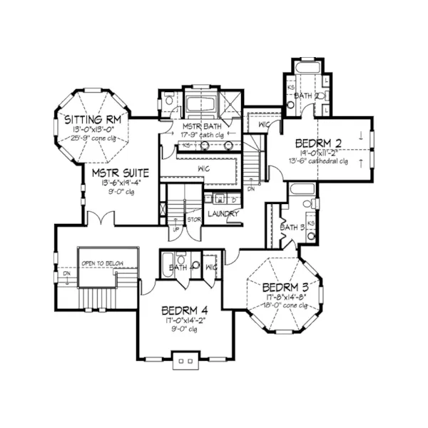 Traditional House Plan Second Floor - Chuppuis Victorian Home 072D-0992 - Search House Plans and More