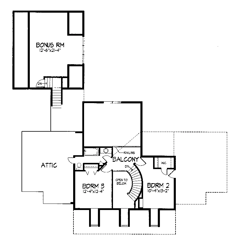 Southern Plantation House Plan Second Floor - Holyoke Country Home 072D-0993 - Search House Plans and More