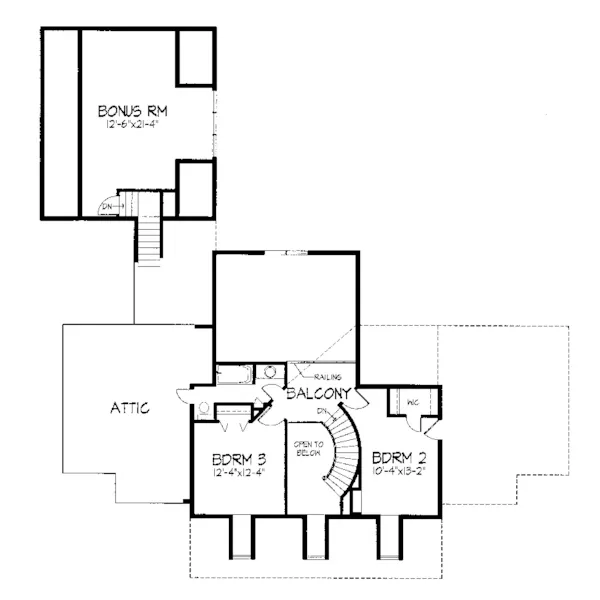 Southern Plantation House Plan Second Floor - Holyoke Country Home 072D-0993 - Search House Plans and More