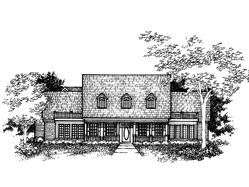 Southern Plantation House Plan Front of Home - Holyoke Country Home 072D-0993 - Search House Plans and More
