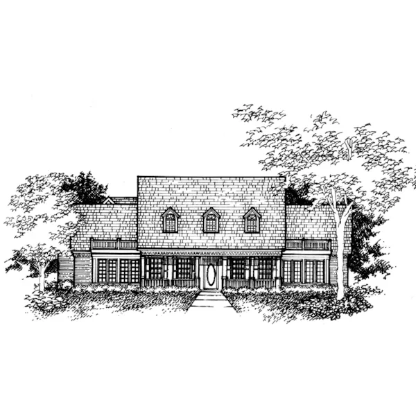 Southern Plantation House Plan Front of Home - Holyoke Country Home 072D-0993 - Search House Plans and More