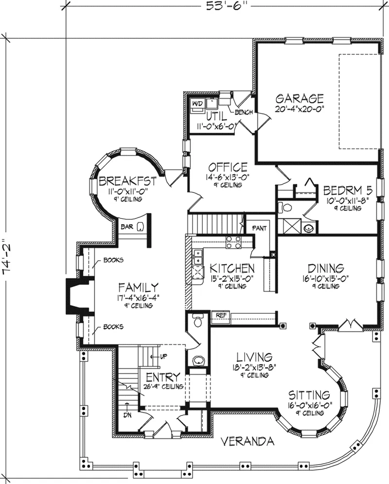 Southern House Plan First Floor - Kirkland Old World Home 072D-0995 - Search House Plans and More